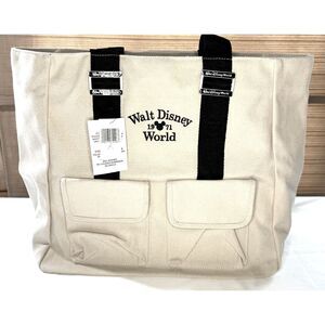 Walt Disney World Park Cruise Line 1971 Tote Bag Tan Ivory Canvas NWOT